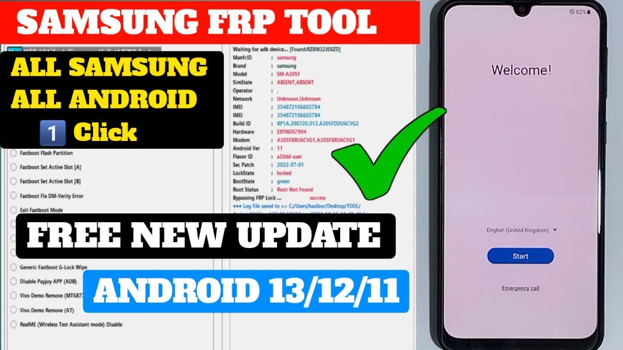 One Click Samsung Frp Bypass Tool  All samsung A10s,A20s,A30,A51,A12,A32  Frp Unlock Android 11/13 