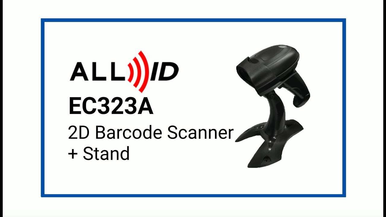 All ID EC323A 2D Barcode Scanner + Stand –