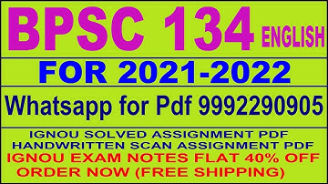 BPSC 134 in English Solved Assignment 2021-22 PDF @20rs / IGNOU EXAM NOTES, Guides 40% Flat.
