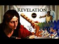 Revelation 5  scroll with seven seals  lamb with 7 horns and 7 eyes opening seals  10000 angels