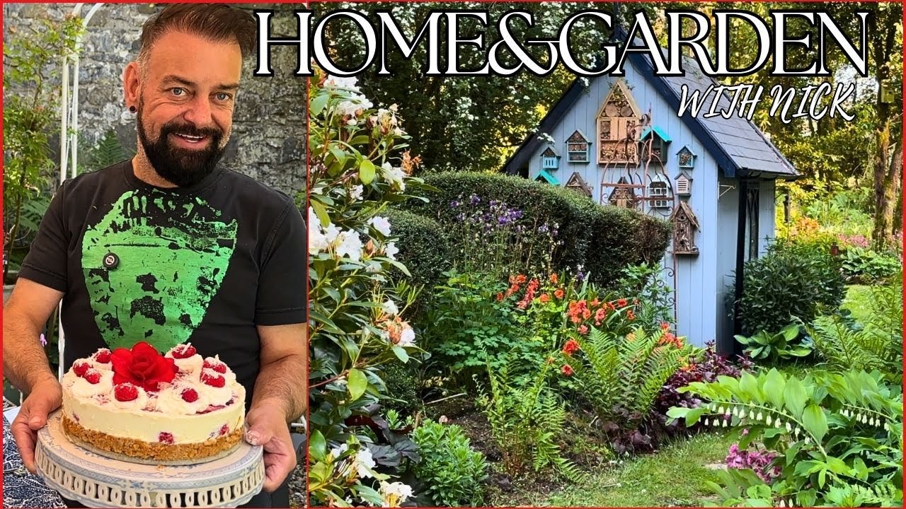 ENCHANTING GARDEN TOUR 🌴| DELICIOUS❤️RASPBERRY WHITE CHOCOLATE CHEESECAKE