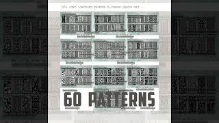 55  cnc vectors plants & trees deco art panel dxf files for plasma router, laser cut -Download