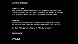 Qbasic fundamentals, variables, keywords, operators Wealth