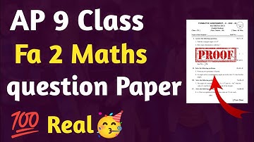 ap fa2 maths exam paper 9th class 2024|| 9thclass fa2 maths exam paper 2024-25 💯realpaper🥳 maths