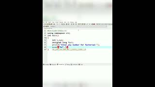 Write a program to find factorial of a number in c language #shorts