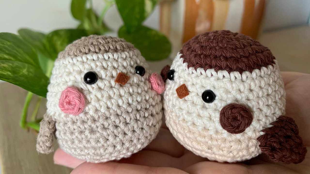 Adorable Round Sumikko Gurashi Sparrow Crochet Tutorial.ころんと