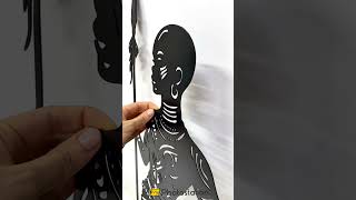 Tribal African Warrior with Spear – Cultural Metal Wall Art