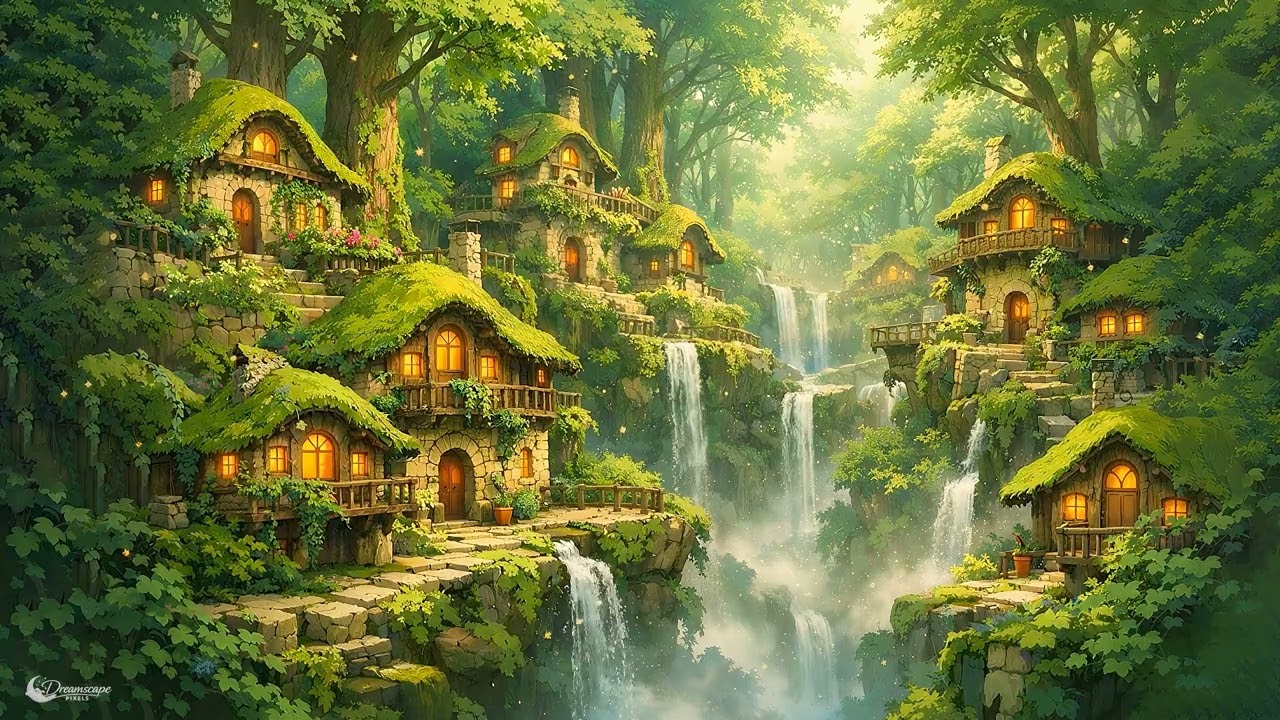 Hidden Forest Village - 1 Hour of Calm Fantasy Ambience | Relaxing Music for Peace & Focus