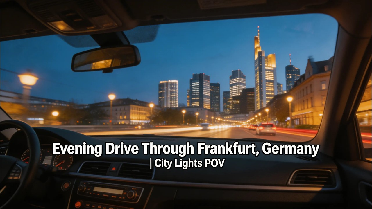Frankfurt City Center Drive | Evening Lights & Streets, GERMANY 🌆🛣️🚗
