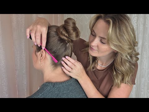 ASMR Perfectionist Slick Back Ballerina Bun With  Make Up Application - Finishing Touches for Sleep
