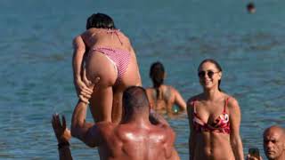 Amy Jackson Hot Booty In Bikini At The Beach In Mykonos