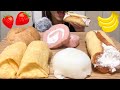 【咀嚼音】まるごとバナナetc.苺とバナナのスイーツを食べる【テロップトーク付】
