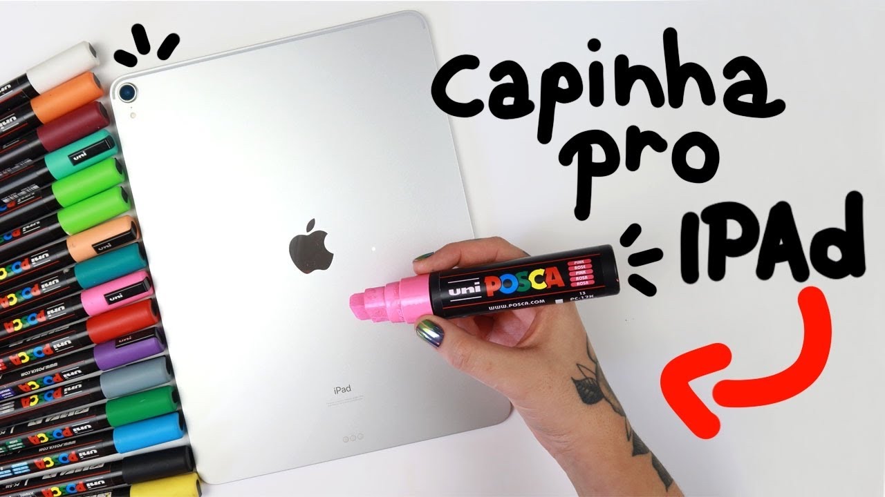 FIZ MINHA PRÓPRIA CAPINHA DE IPAD CUSTOMIZADA COM POSCA - SERÁ QUE FICOU BOM?