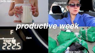 PRODUCTIVE WEEK IN MY LIFE ⋆୨୧˚ 5am mornings + aritzia warehouse sale + homeade nut milk recipe