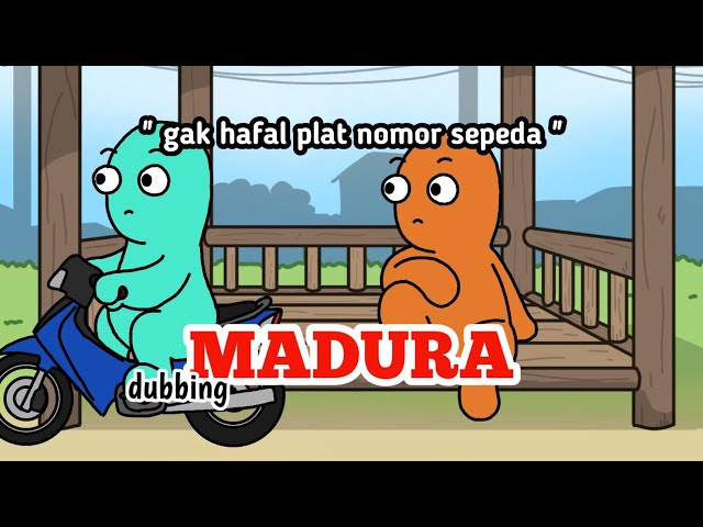 Gak hafal plat nomor sepeda  -  animasi dubbing Madura || ep animation class=