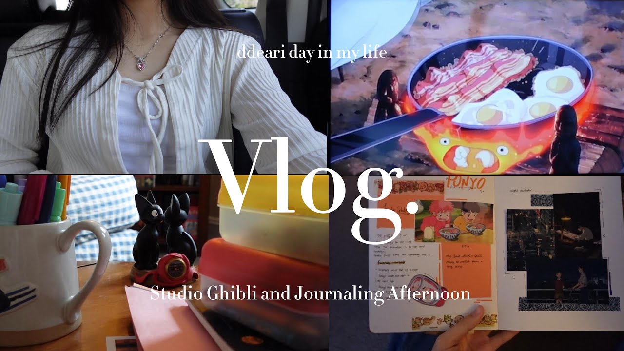 Cozy Mini Vlog🎐 | studio ghibli, howls moving castle, ponyo, journaling