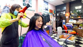 An $18 Women's HAIRCUT - Deal or Disaster?! | Chinatown, NYC (Chinese Lady Barber) 💈✂️
