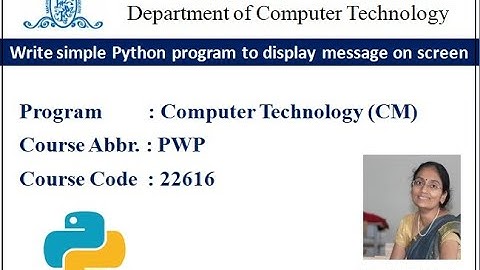 Write simple Python program to display message on screen