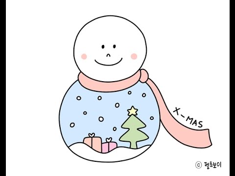 크리스마스 눈사람 그리기 How to Draw Christmas Snowman #89