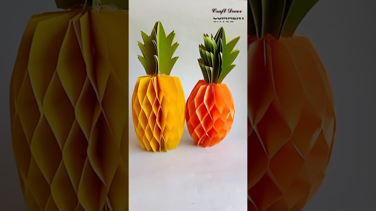How to make pineapple🍍 with paper | Pineapple🍍 | Fruits craft |
