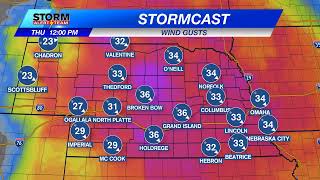 Gusty north winds in Nebraska by Thursday afternoon - April 10, 2025