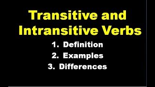 typs of verbs part4 (transitive VsIntansitive verbs)