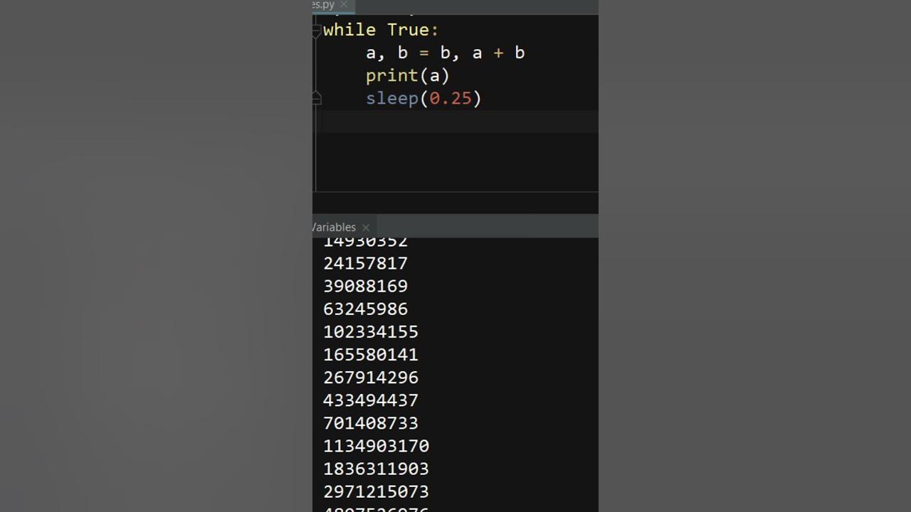 How to generate infinite fibonacci numbers in Python #Shorts - YouTube