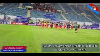 Jucătorii salută galeria stelistă după meciul FCU Craiova 0-1 FCSB