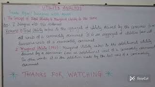 The concept of Total utility and marginal utility