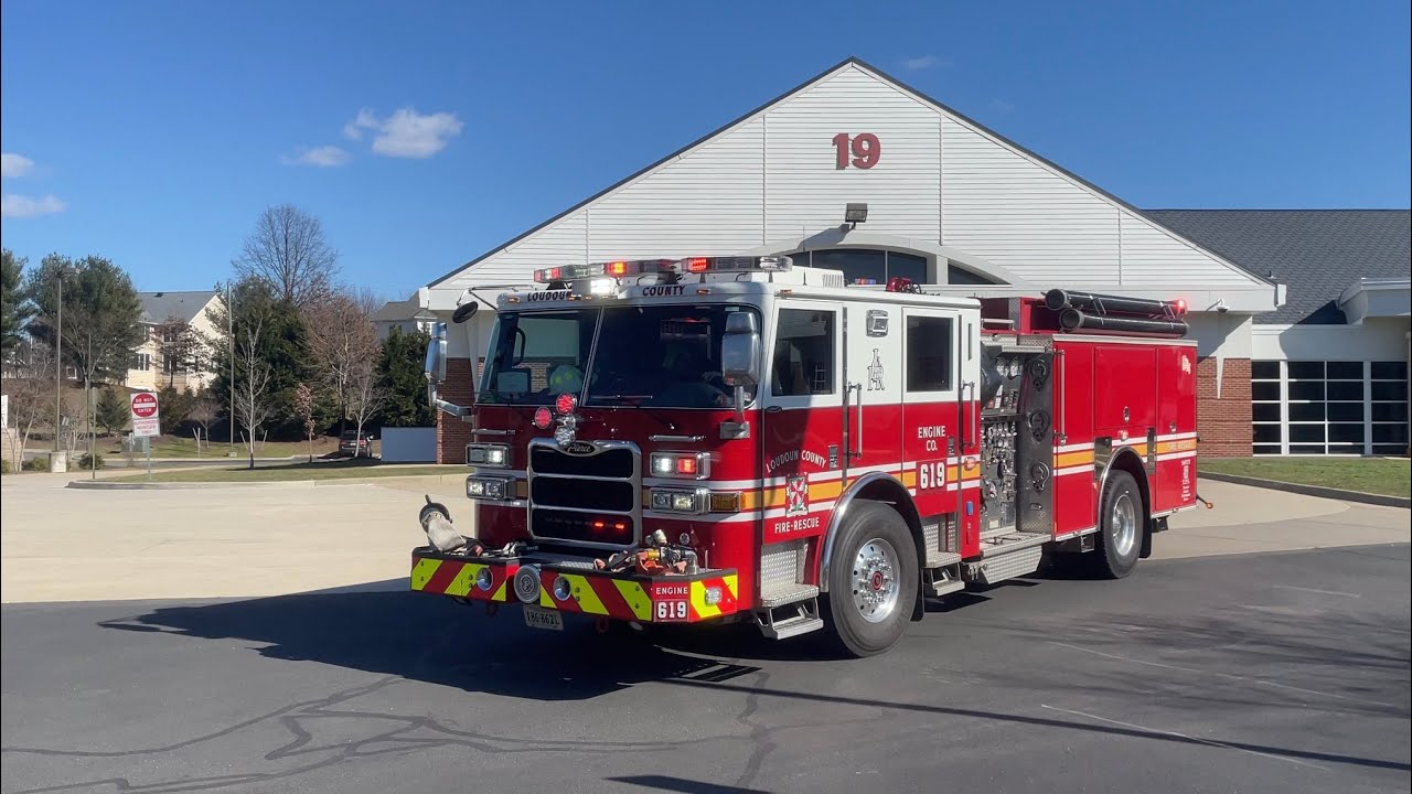 Engine 619 (Reserve) & Medic 619 Responding - Loudoun County - YouTube