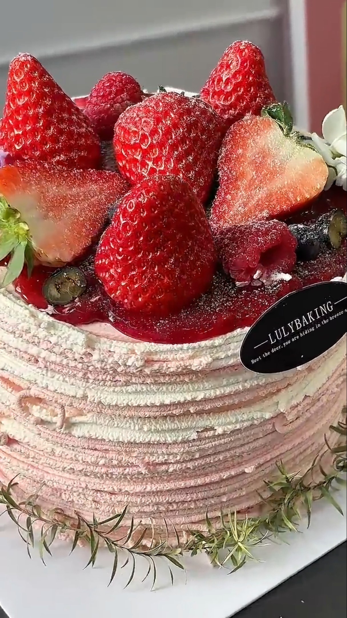 Immersive cake making Animal cream cake Strawberry cake Fuzhou cake
