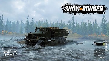 SnowRunner Mods - Kraz 255 RSK driving offroad crossing the river | PC gameplay