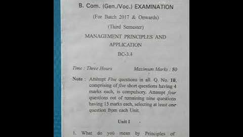 Management Principles & Application(BC - 3.4) ।। B.com 2 year 3rd sem.।। CDLU ।। Hindi & Eng. Mediam