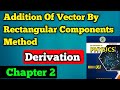 Addition of vector by rectangular components method derivation chapter 2 class 11 new physics book