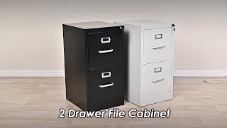 2-Drawer File Cabinet, Metal Filing Cabinets with Lock for Letter and Legal Size - Moustache®