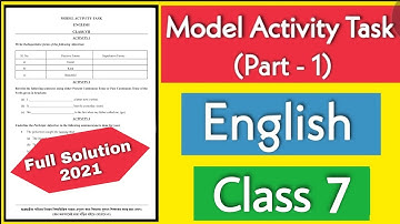 Model Activity Task Class 7 English Part 1 | Class VII Model Activity Task English Part 1|Study Room