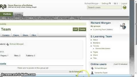 Mahara - Creating a group Invite people to join a group