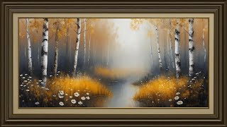 Golden Birch Forest – 4K Framed Art | Bosque Dorado de Abedules – Arte enmarcado 4K screenshot 1