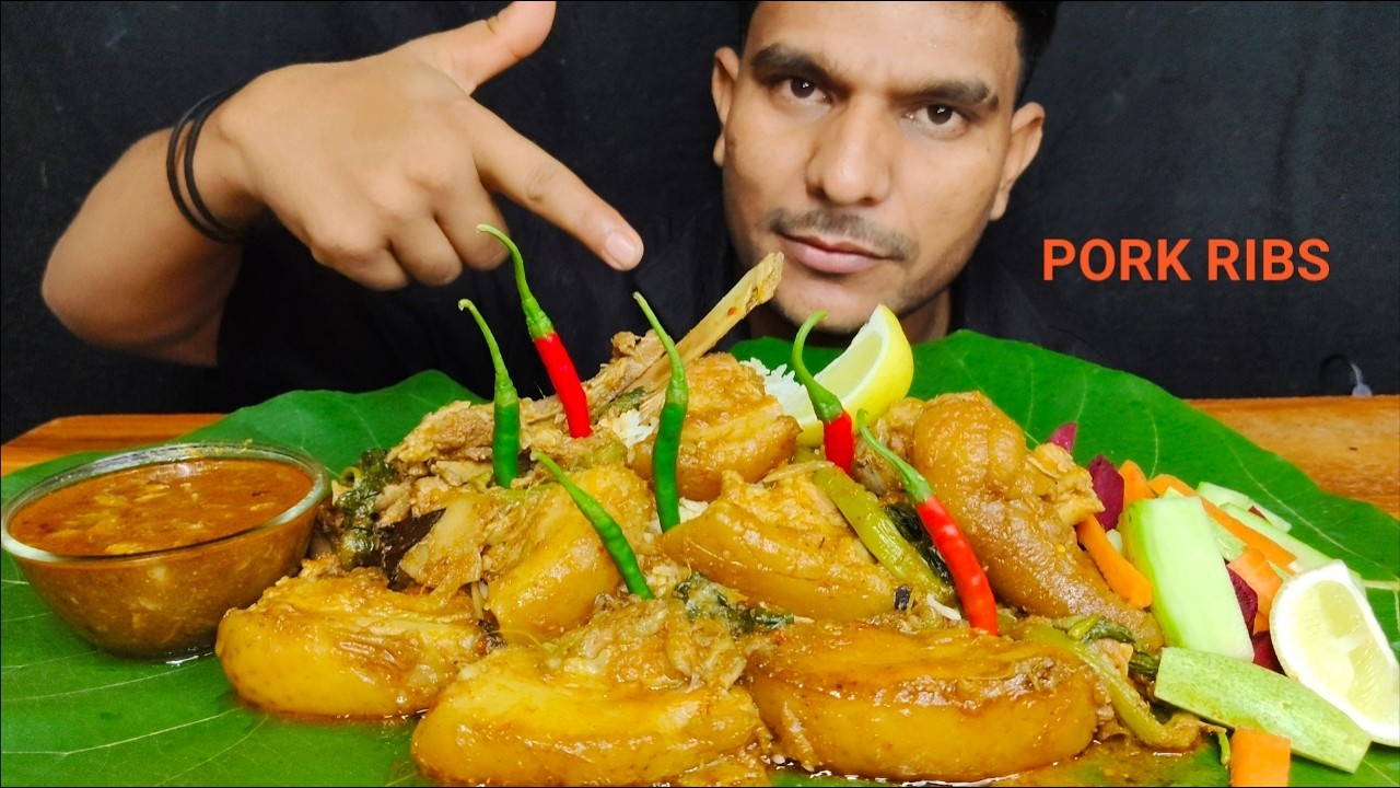 PORK CURRY WITH RICE ASMR EATING SHOW NORTHEAST STYLE