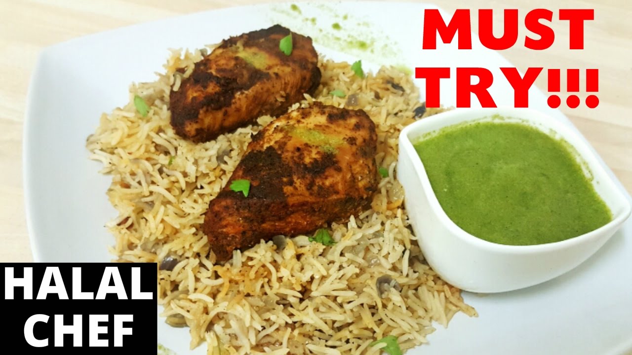 Smoked Paprika Chicken with Baked Rice & JALAPENO SAUCE Halal Chef