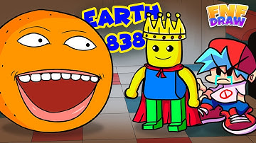 FNF Corrupted “SLICED” But Everyone Sings It | Annoying Orange x Roblox Noob #10 | FNF Draw