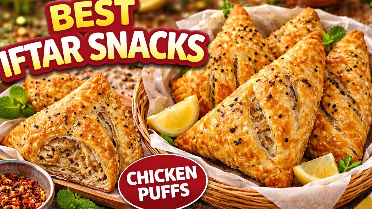 Best for Iftar snacks | Crispy Chicken Puffs Recipe | Best Iftar Snacks Ramadan Special