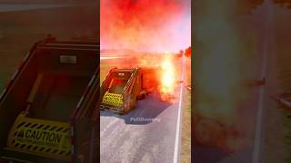 Garbage truck VS School bus crash fire 🔥  #shorts #beamng #beamngdrive #truck screenshot 5