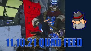 11.10.2021 QUAD FEED of Warzone, Call of Duty Cold War, Apex Legends, and Splitgate Gameplay