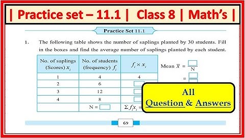 Practice set 11.1 class 8th Maths | chapter 11 Statistics | Maharashtra state board