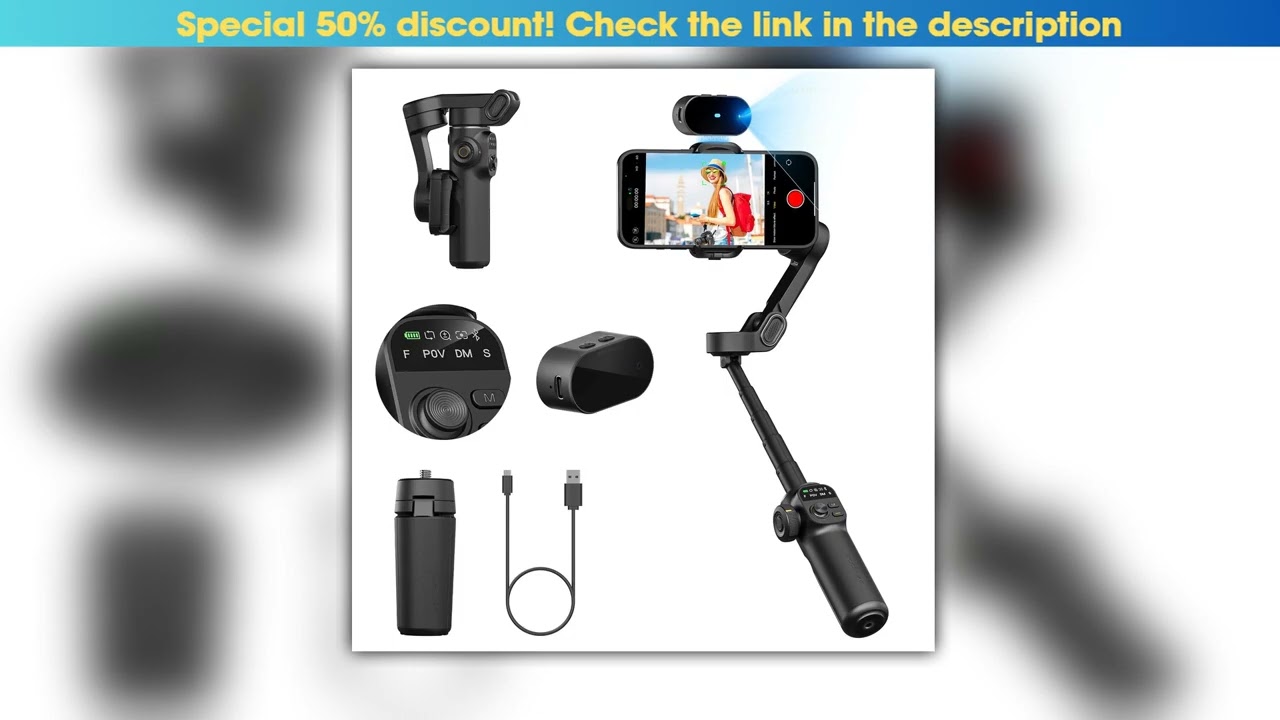 AOCHUAN Smart X2 Ai Handheld Gimbal Stabilizer Built in Extension Rod Equipped with LED display