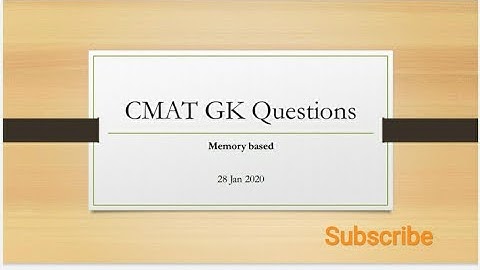 CMAT GK questions Memory Based #GK #MBA #Bank Exams #IBPS