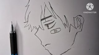 How to draw sad anime boy easy to draw step by step