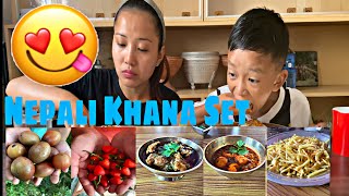 NEPALI KHANA SET WITH MUTTON CURRY AND QUAIL EGG CURRY (MUKBANG)