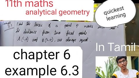 TN 11th maths Example 6.3 two dimensional anantical geometry